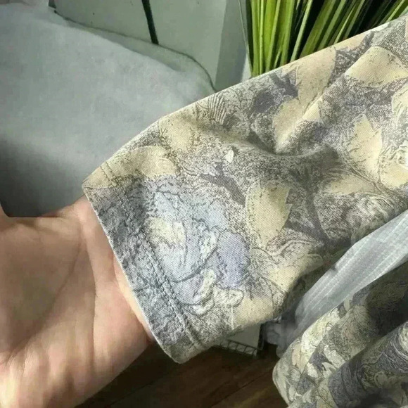 Peruvian Connection Women’s M Beige Floral Long Sleeve High Low Tunic Top - Picture 4 of 12